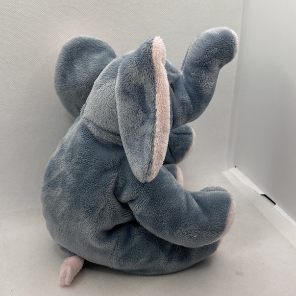 Ty Pluffies Winks The Elephant Tylux 9” Baby Plush Stuffed Animal Gray Pink - Picture 7 of 12